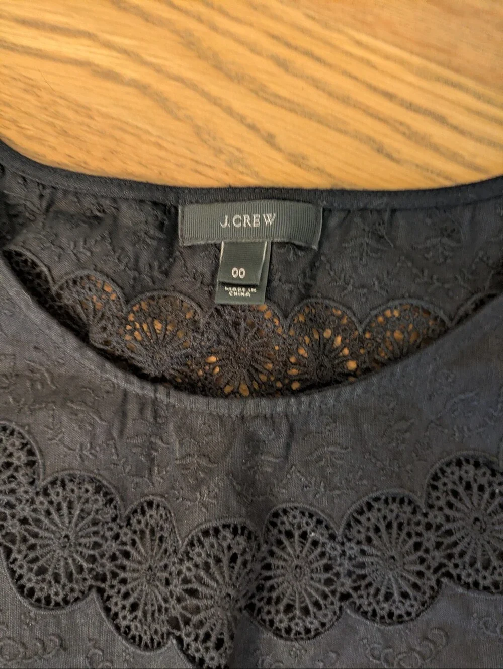 J. Crew Black Crochet-Trim Mini Dress - Size 00